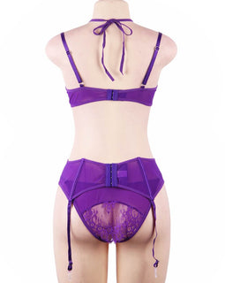 Purple 3pc Lace Panty Set