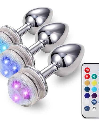 LED Colorful Butt Plug with Remote Control